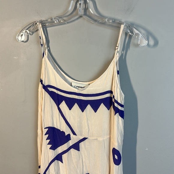 Cecilie Copenhagen Cream Anthropologie Midi Slip Night Out Dress Size Medium - Picture 6 of 16